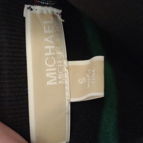 Michael Kors Green & Black Striped Sweater Dress Sz Small - Picture 6 of 6